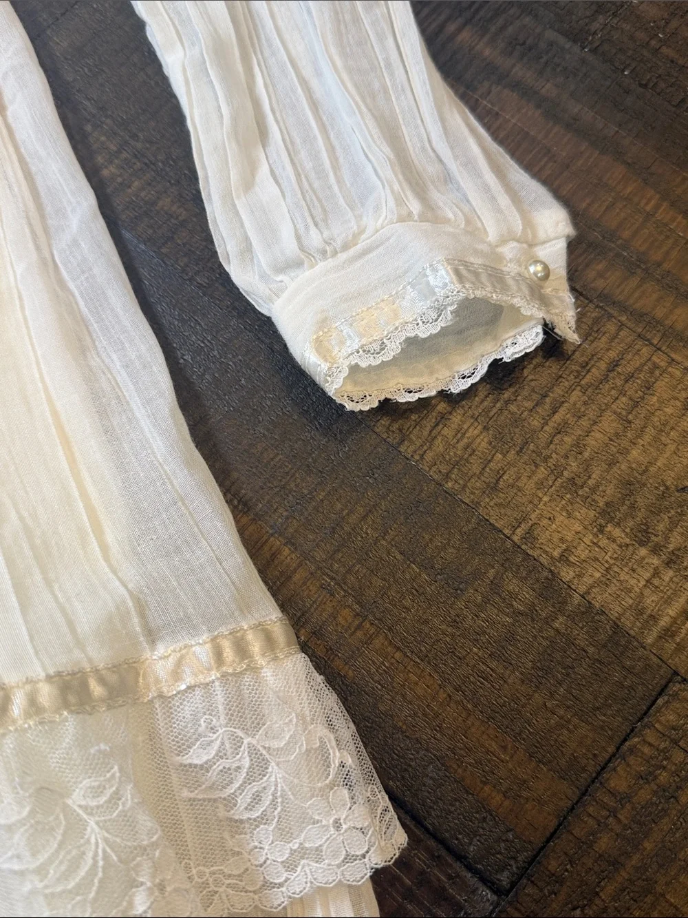 Vintage Gunne Sax‎ Girls 7 Prairie Lace Victorian Ivory Dress